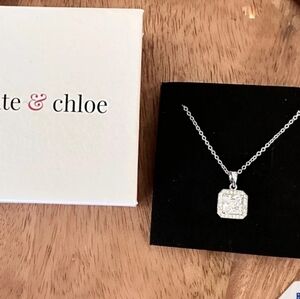 Cate & Chloe Ivy 18k White Gold Plated Pendant Necklace with Simulated Diamonds